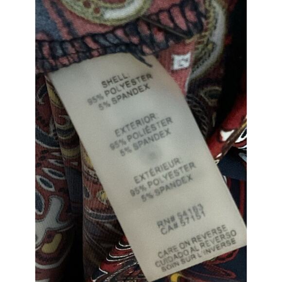 Tommy Hilfiger Shirt Women SZ M Blue Red Tile Medallion Twist V Neck Sleeveless - Picture 12 of 12